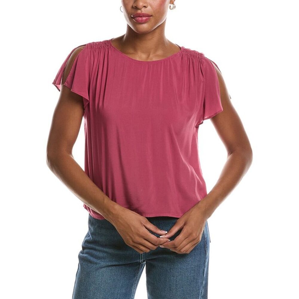 Velvet By Graham & Spencer Womens Marcel Challis Top, Red
